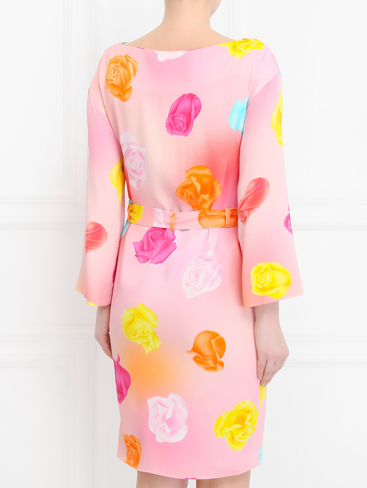 Платье-мини с цветочным узором Moschino Boutique  –  Модель Верх-Низ1  – Цвет:  Розовый