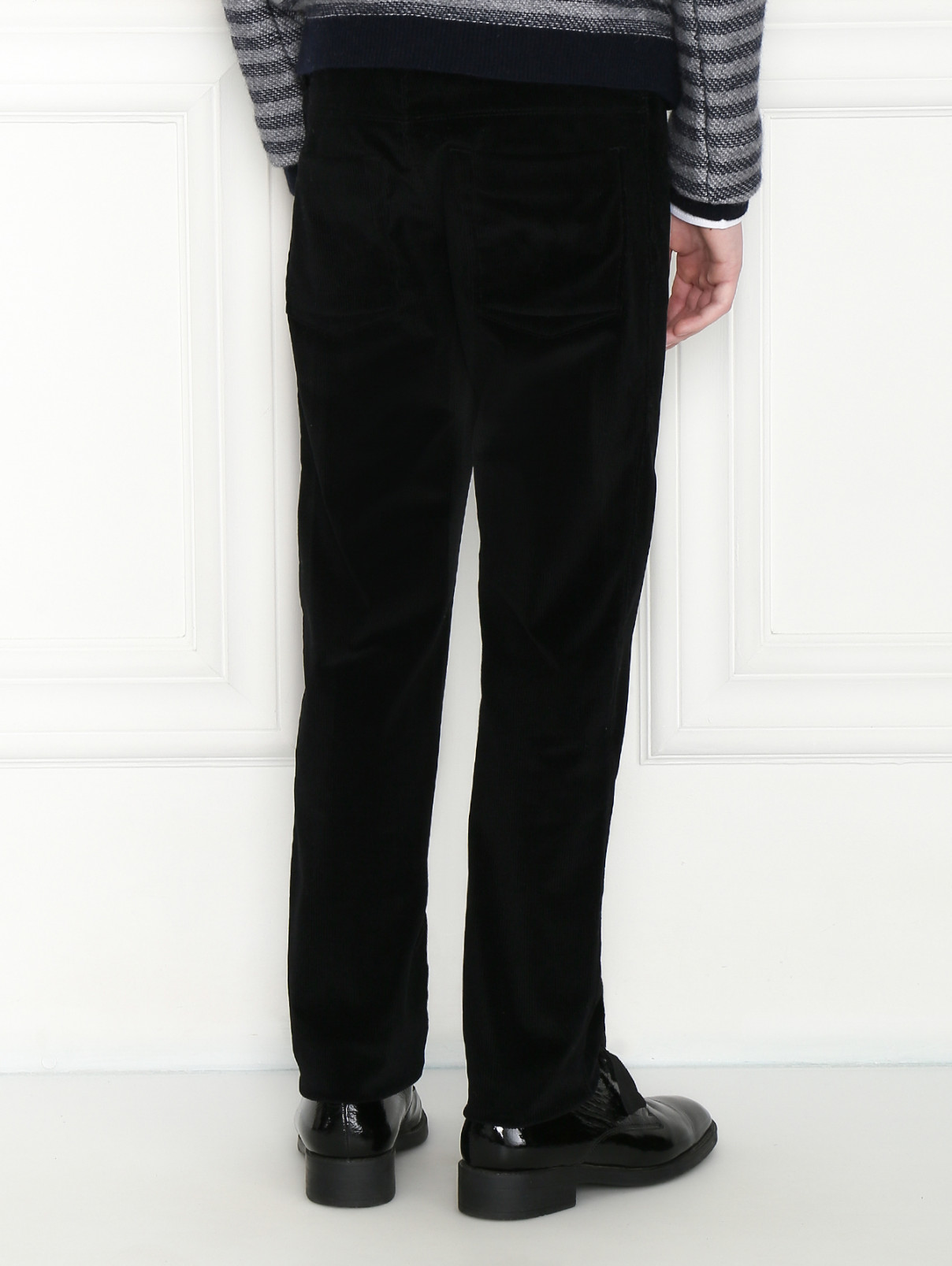 Вельветовые брюки с карманами Dal Lago  –  МодельВерхНиз1  – Цвет:  Черный
