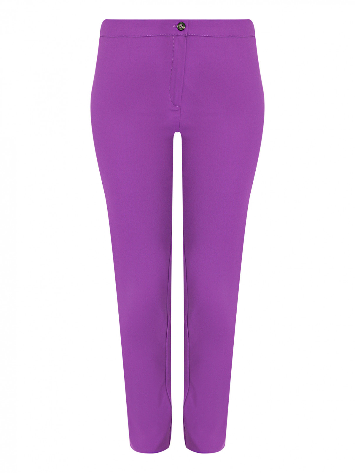 Укороченные брюки зауженного кроя Marina Rinaldi  –  Общий вид  – Цвет:  Фиолетовый