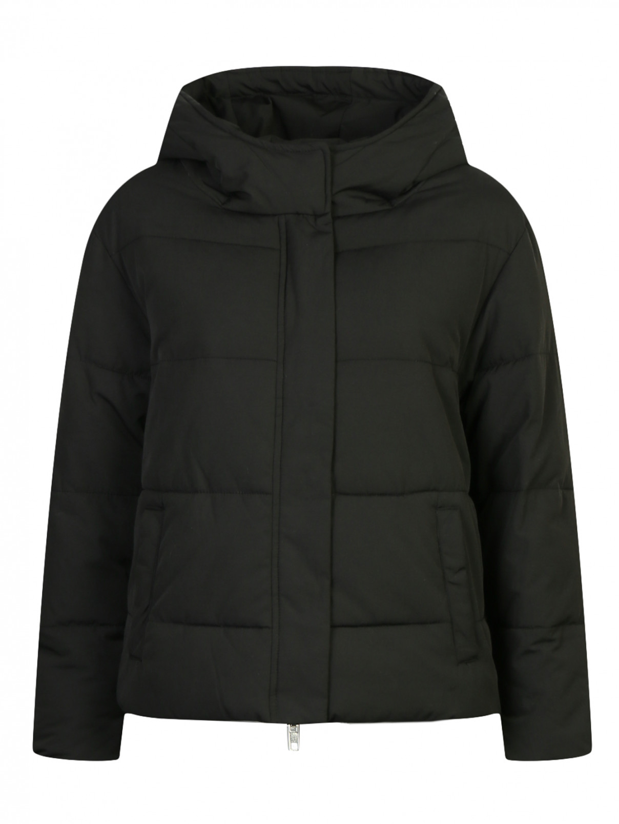 Куртка на молнии с контрастной вышивкой Zoe Karssen  –  Общий вид  – Цвет:  Черный