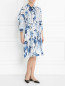 Платье из хлопка на пуговицах с цветочным узором Jean Paul Gaultier  –  Модель Общий вид