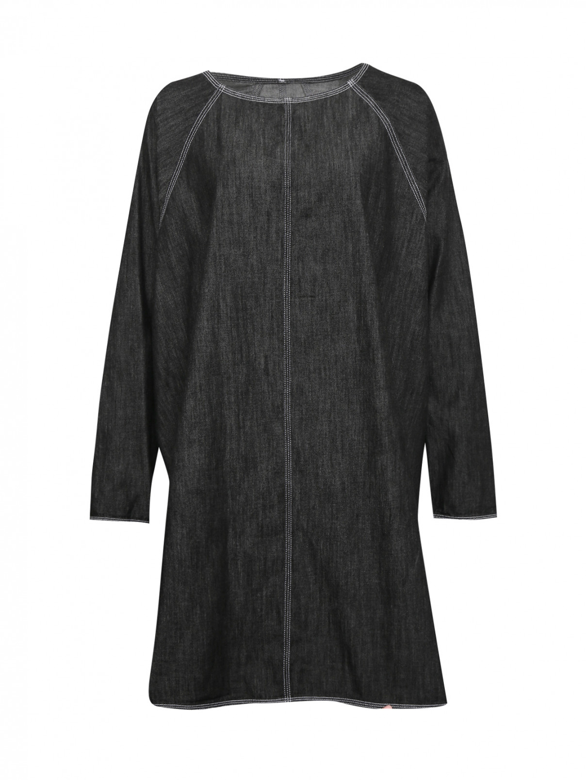Платье из денима MM6  –  Общий вид  – Цвет:  Серый