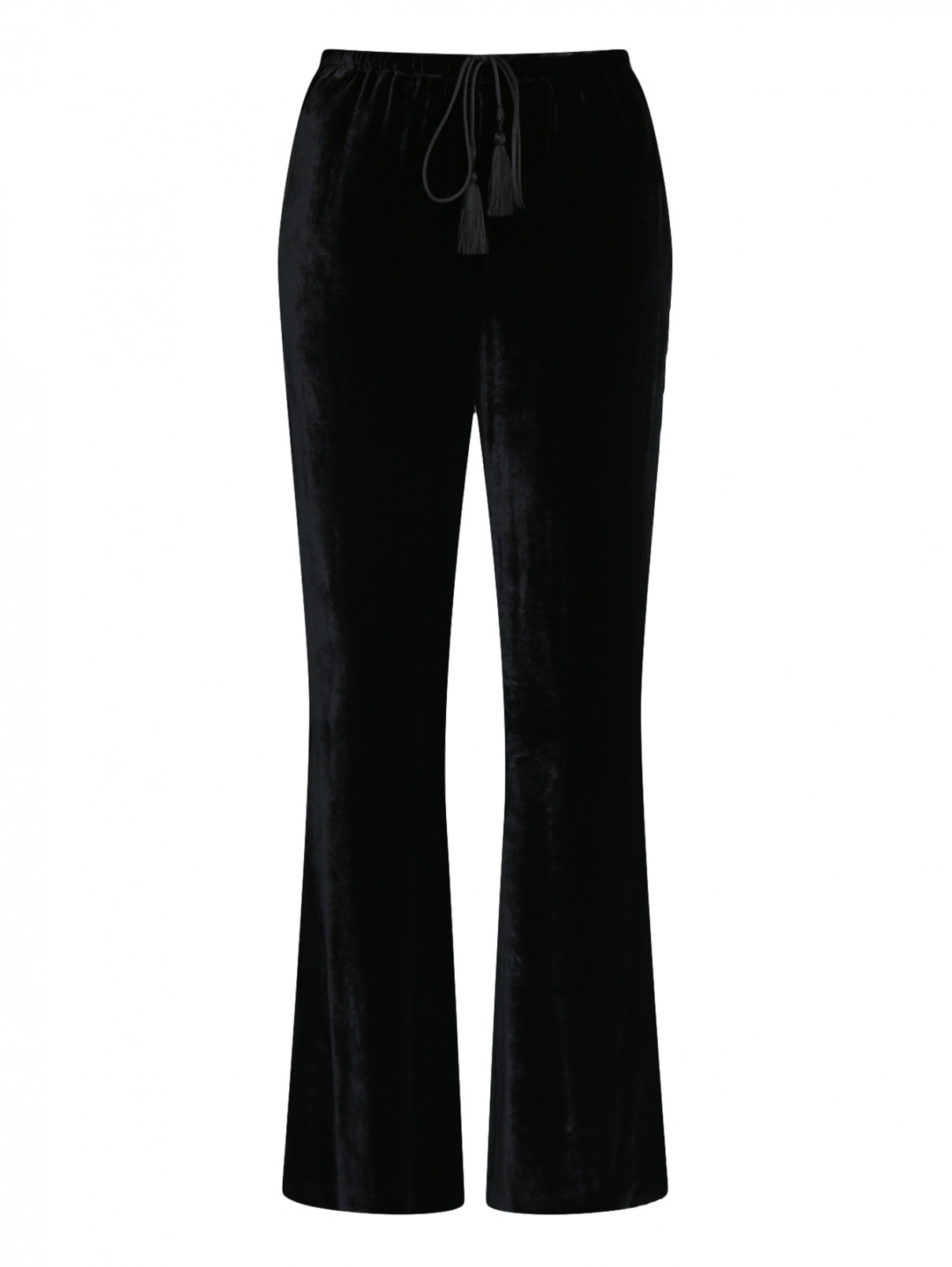 Бархатные брюки свободного кроя на резинке Etro  –  Общий вид  – Цвет:  Черный