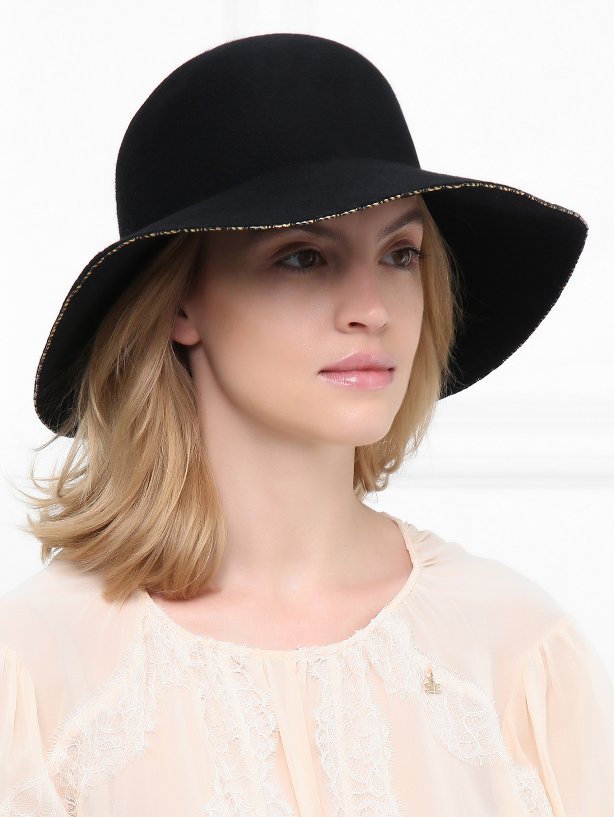 Шляпа из шерсти Eugenia Kim  –  МодельОбщийВид  – Цвет:  Черный