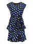 Платье-мини из хлопка и шелка с узором "горох" Moschino Boutique  –  Общий вид