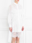 Платье-рубашка из хлопка с отделкой буфами Ermanno Scervino  –  МодельВерхНиз