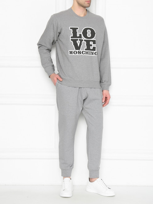Брюки из хлопка на резинке Moschino Love - МодельОбщийВид