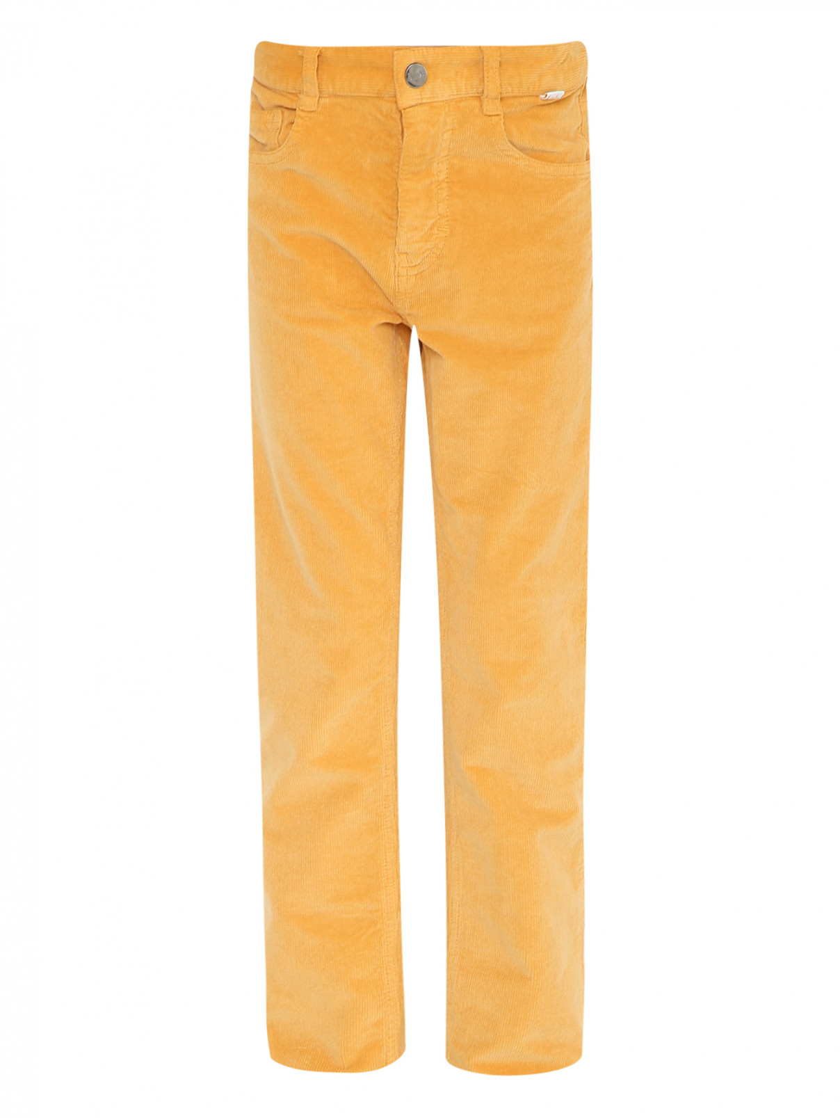 Прямые брюки из микровельвета Il Gufo  –  Общий вид  – Цвет:  Желтый