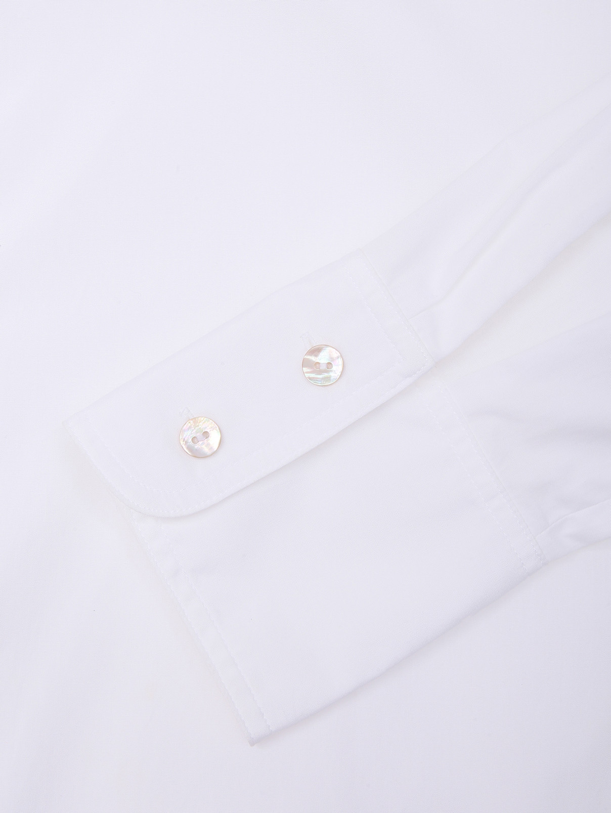 Платье из хлопка свободного кроя с поясом Kenzo  –  Деталь1  – Цвет:  Белый