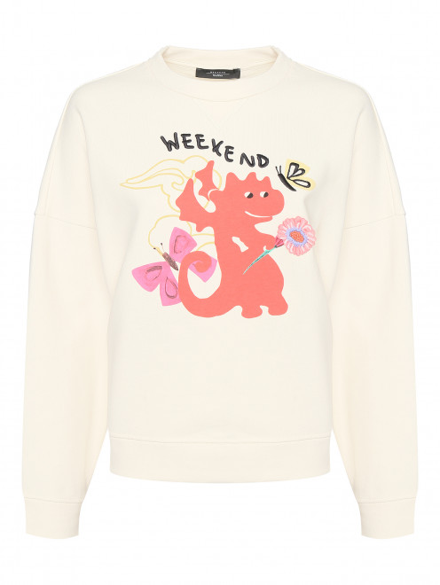 Толстовка из хлопка с принтом Weekend Max Mara - Общий вид