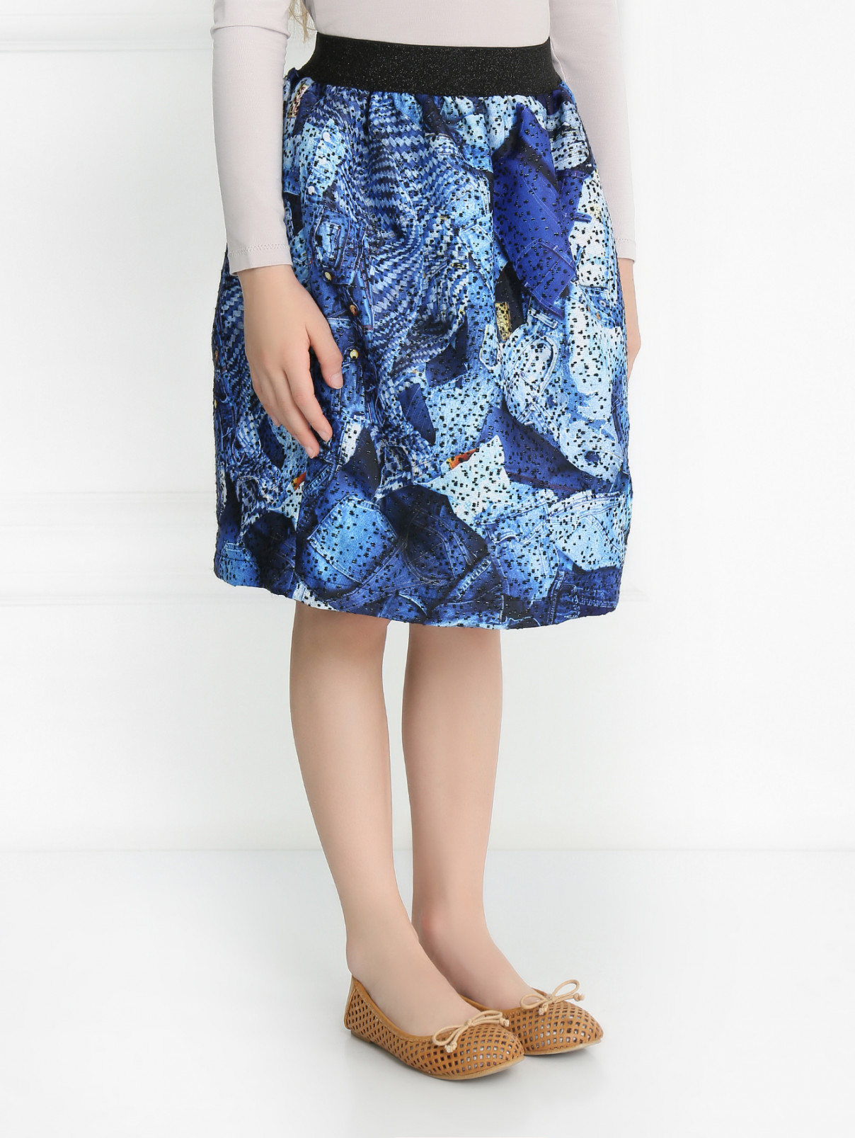 Пышная юбка с узором Junior Gaultier  –  Модель Верх-Низ  – Цвет:  Синий