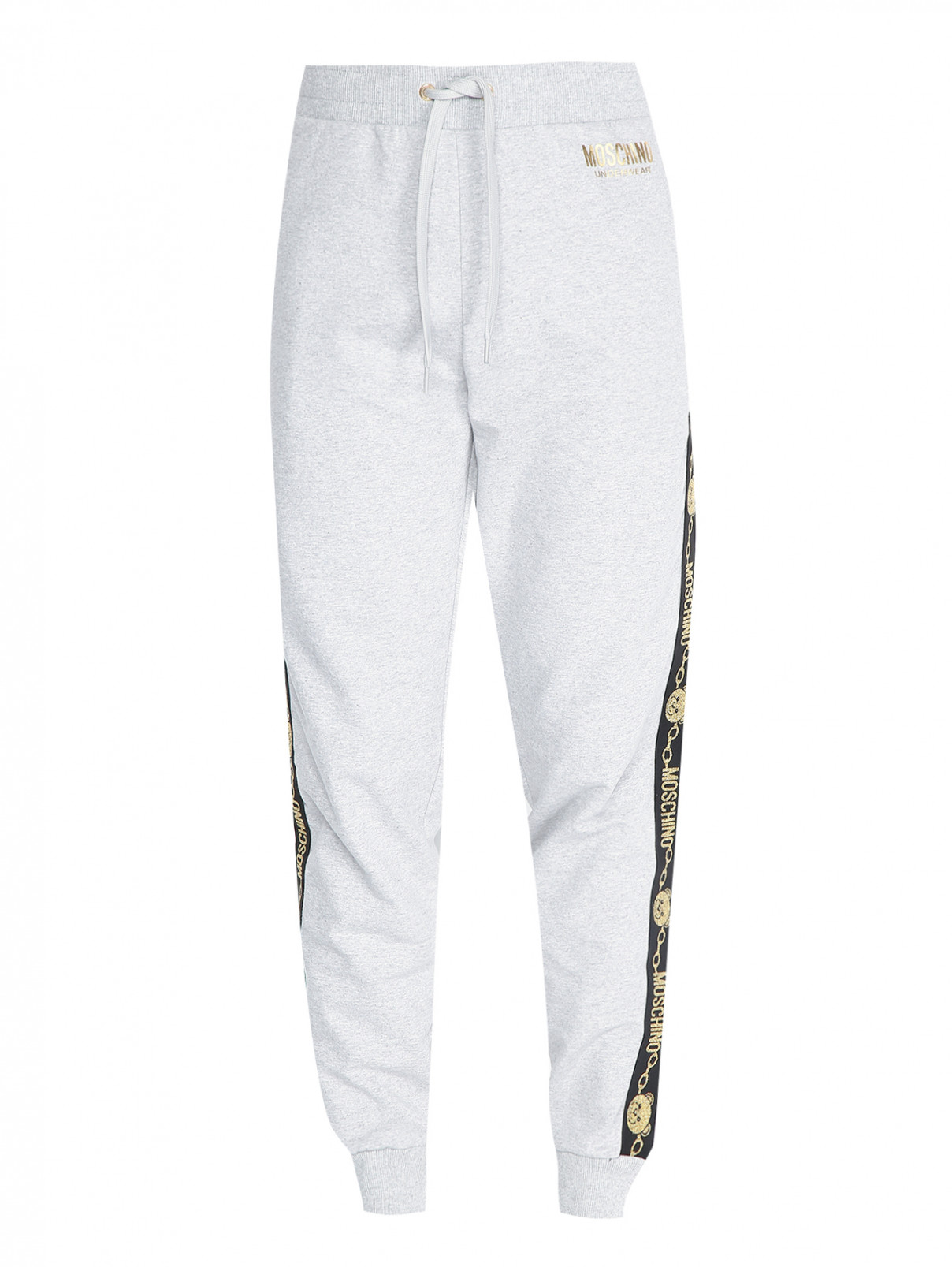 Трикотажные брюки из хлопка на резинке Moschino Underwear  –  Общий вид  – Цвет:  Серый