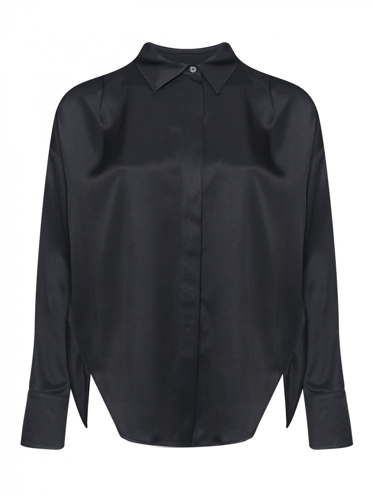 Блуза из смешанного шелка Lorena Antoniazzi  –  Общий вид  – Цвет:  Черный