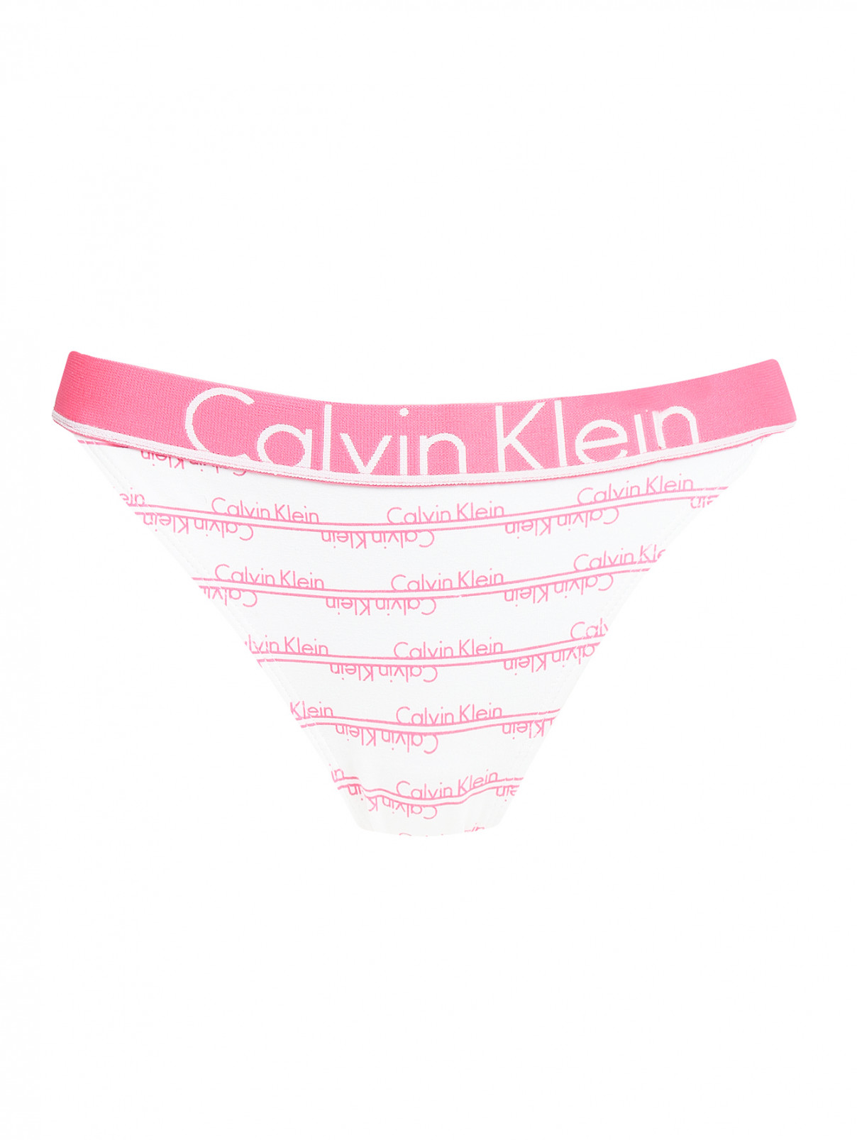Трусы из хлопка с узором и контрастной отделкой Calvin Klein  –  Общий вид  – Цвет:  Узор