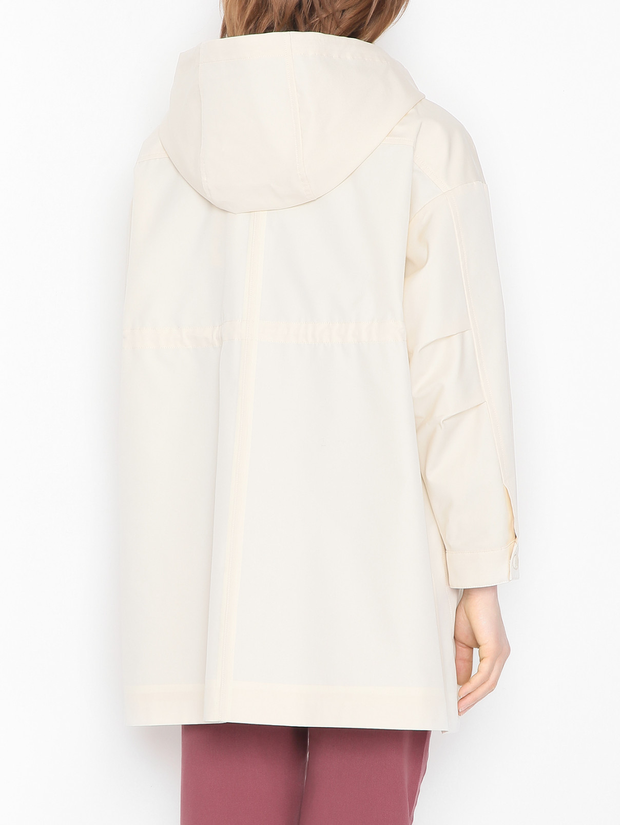 Плащ из смешанного хлопка с капюшоном Weekend Max Mara  –  МодельВерхНиз1  – Цвет:  Бежевый