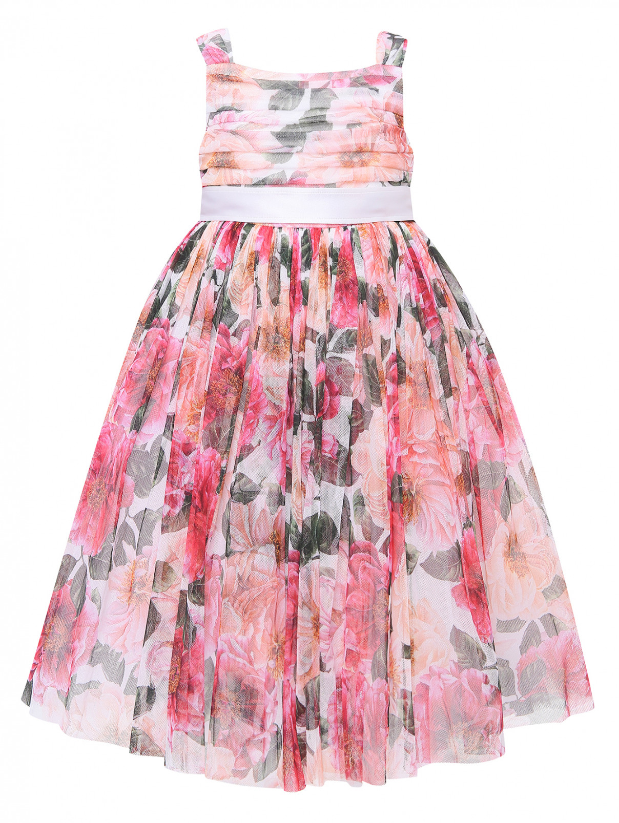 Платье из сетки с узором Dolce & Gabbana  –  Общий вид  – Цвет:  Узор
