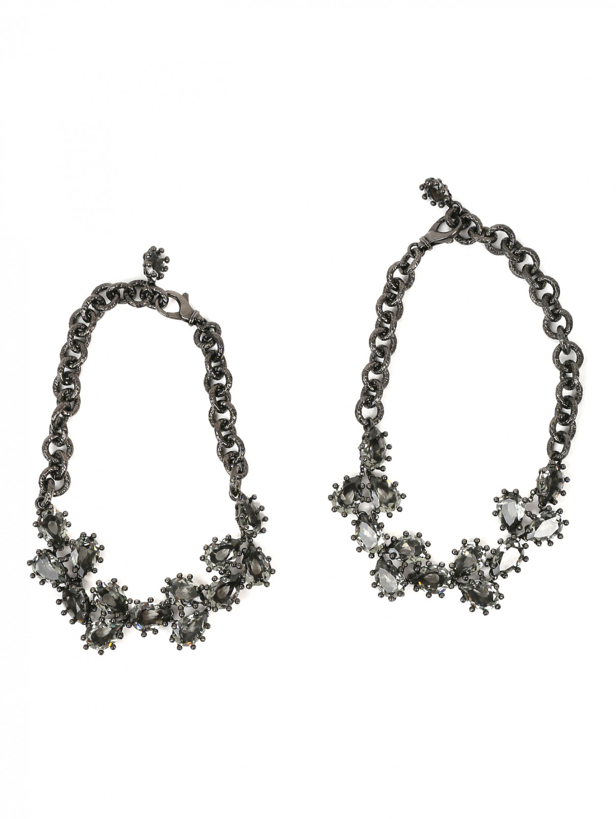 Ожерелье декорированное камнями Dsquared2  –  Общий вид  – Цвет:  Серый
