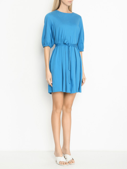 Однотонное платье из хлопка с рукавами 3/4 Weekend Max Mara - МодельВерхНиз