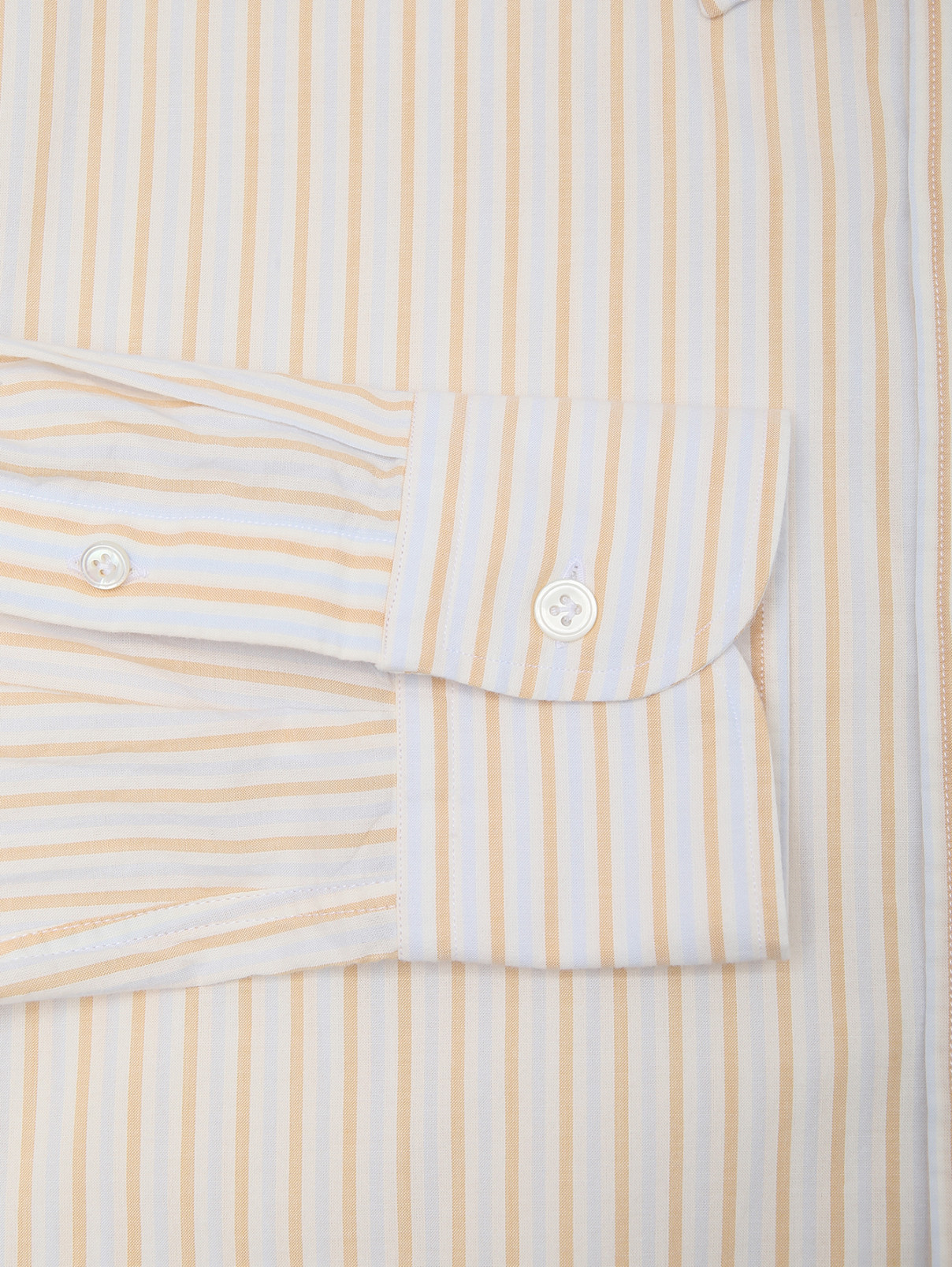 Рубашка из хлопка с узором полоска LARDINI  –  Деталь  – Цвет:  Узор