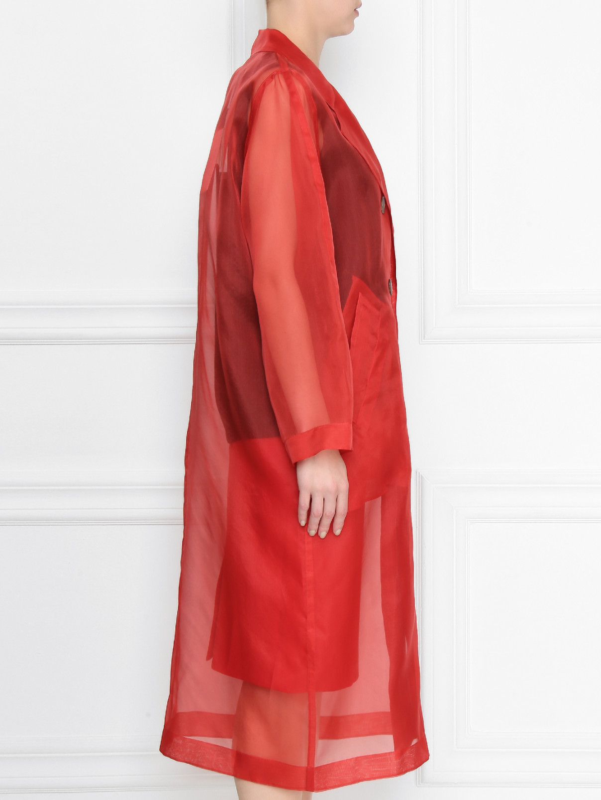 Плащ шелковый Max Mara  –  МодельВерхНиз2  – Цвет:  Красный