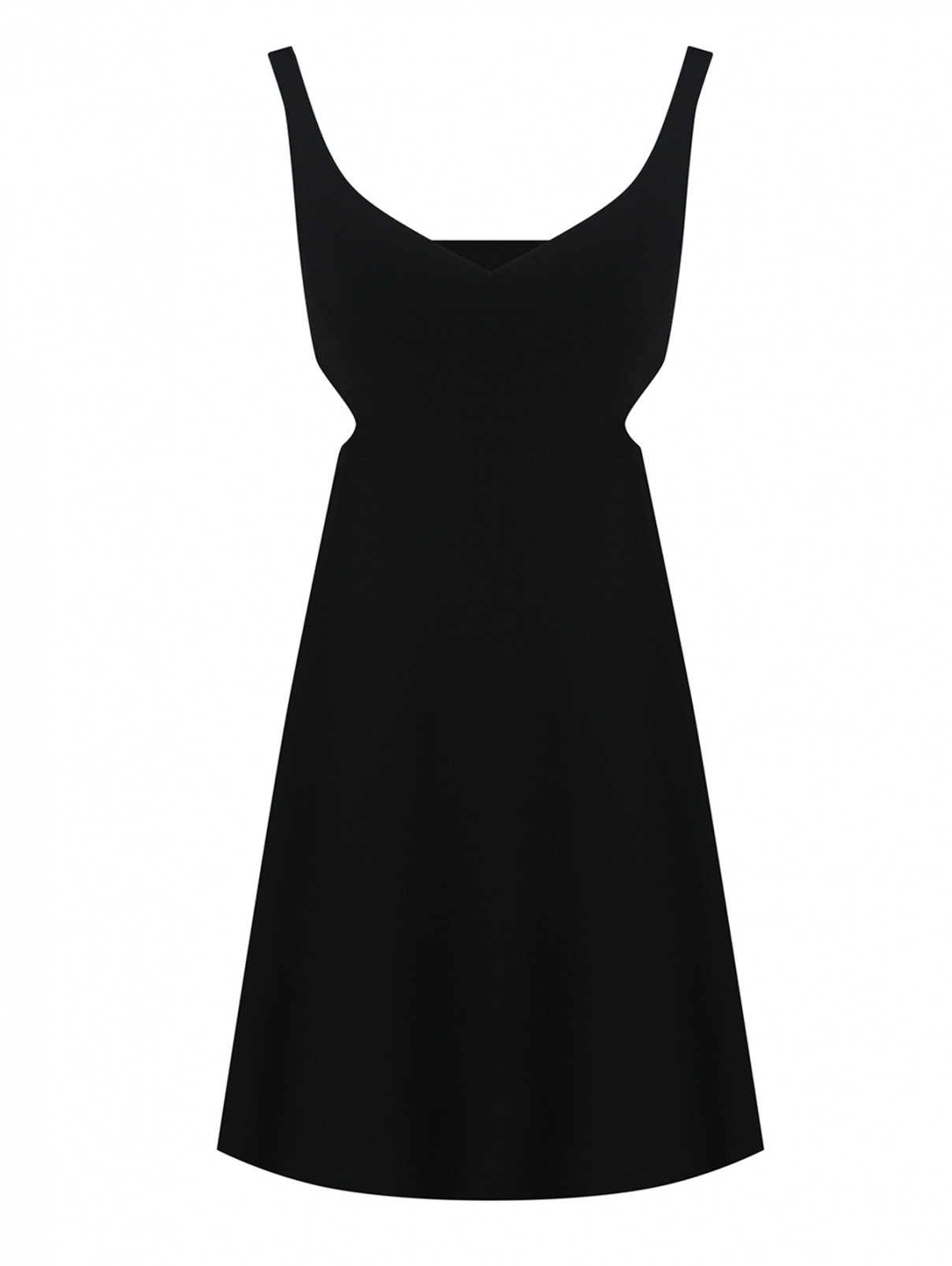Трикотажное платье с вырезами Theory  –  Общий вид  – Цвет:  Черный