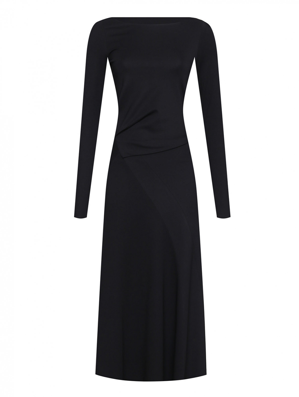 Однотонное платье с драпировкой Dorothee Schumacher  –  Общий вид  – Цвет:  Черный