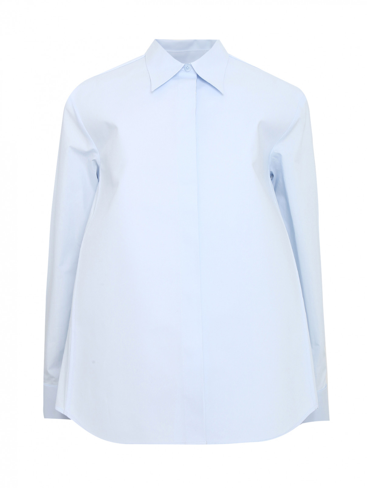 Блуза из хлопка MM6  –  Общий вид  – Цвет:  Синий