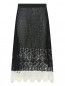 Полупрозрачная юбка с ажурным узором из хлопка Jil Sander  –  Общий вид