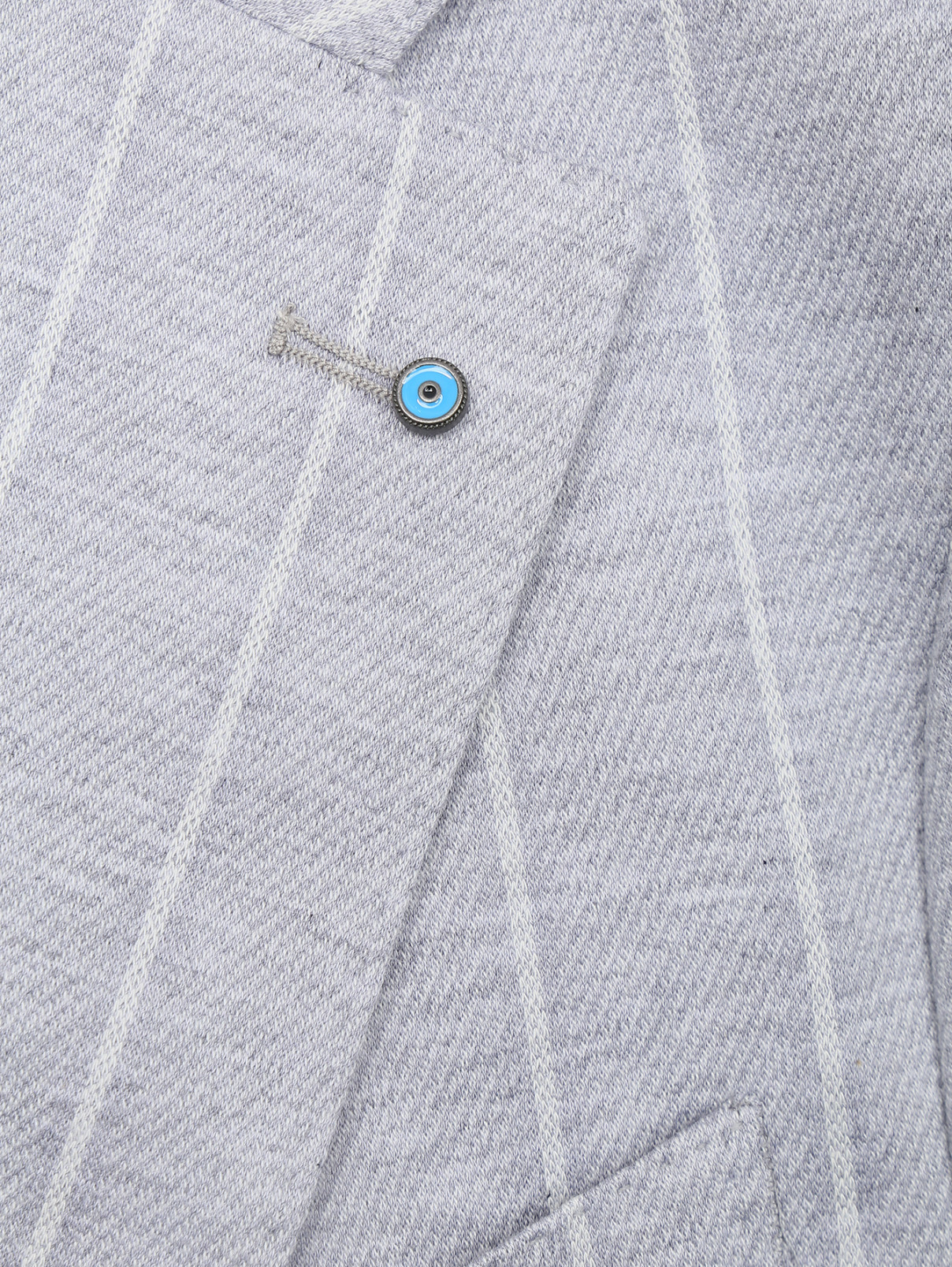 Пиджак из хлопка в полоску Giampaolo  –  Деталь1  – Цвет:  Серый