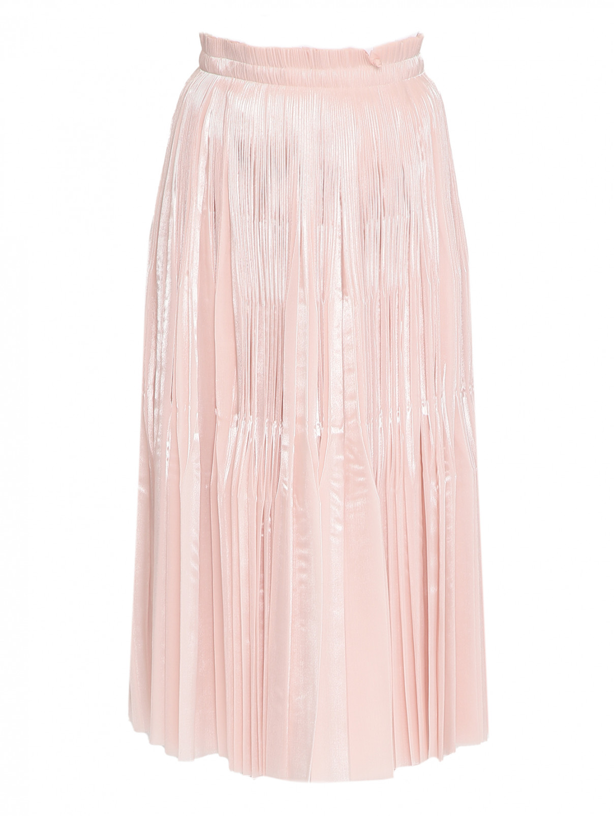 Плиссированная юбка-миди P.A.R.O.S.H.  –  Общий вид  – Цвет:  Розовый