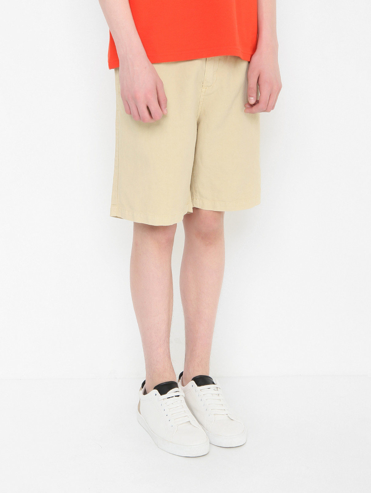 Однотонные шорты с карманами Paul Smith  –  МодельВерхНиз  – Цвет:  Бежевый