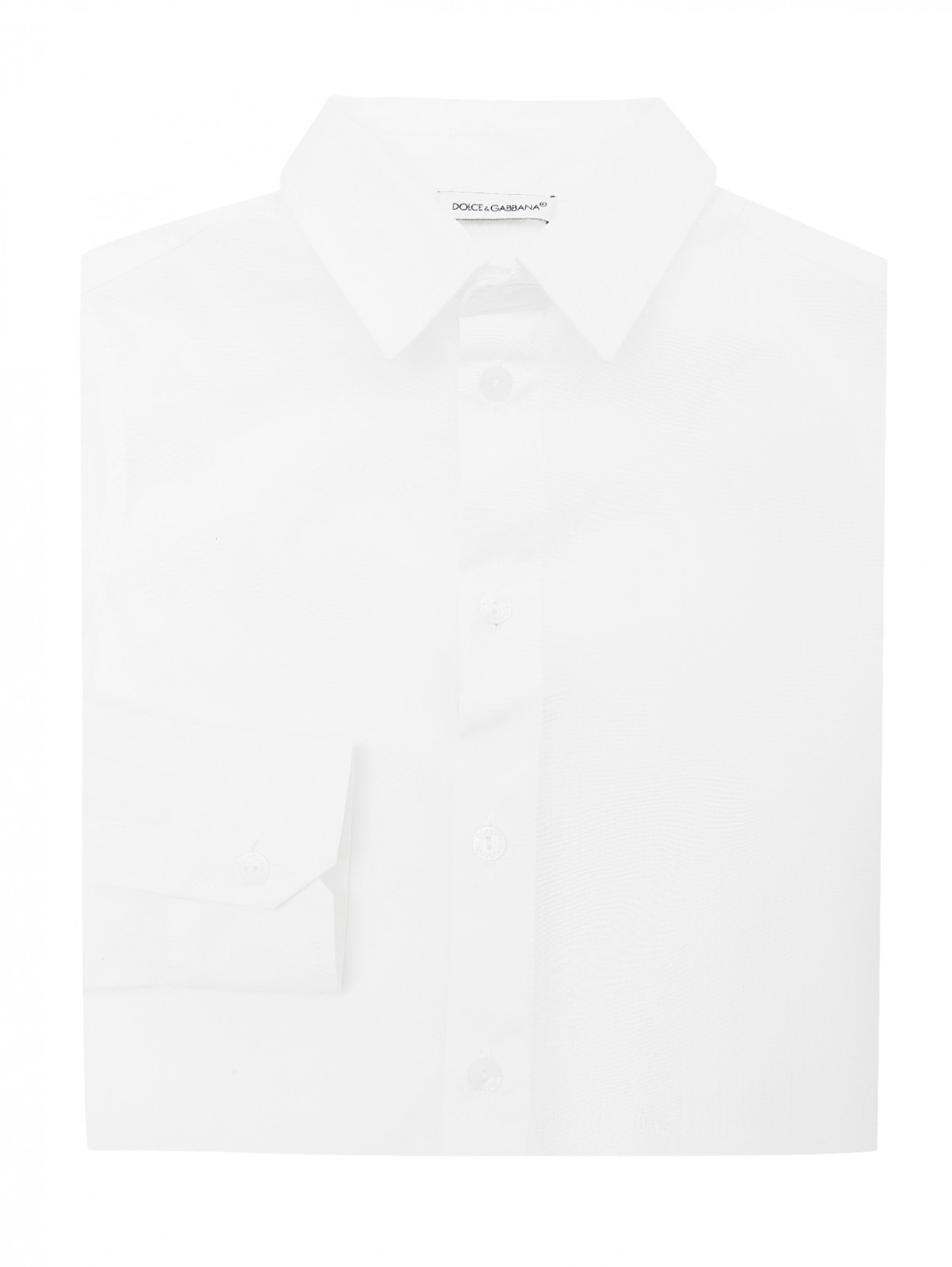Рубашка классическая из хлопка Dolce & Gabbana  –  Общий вид  – Цвет:  Белый