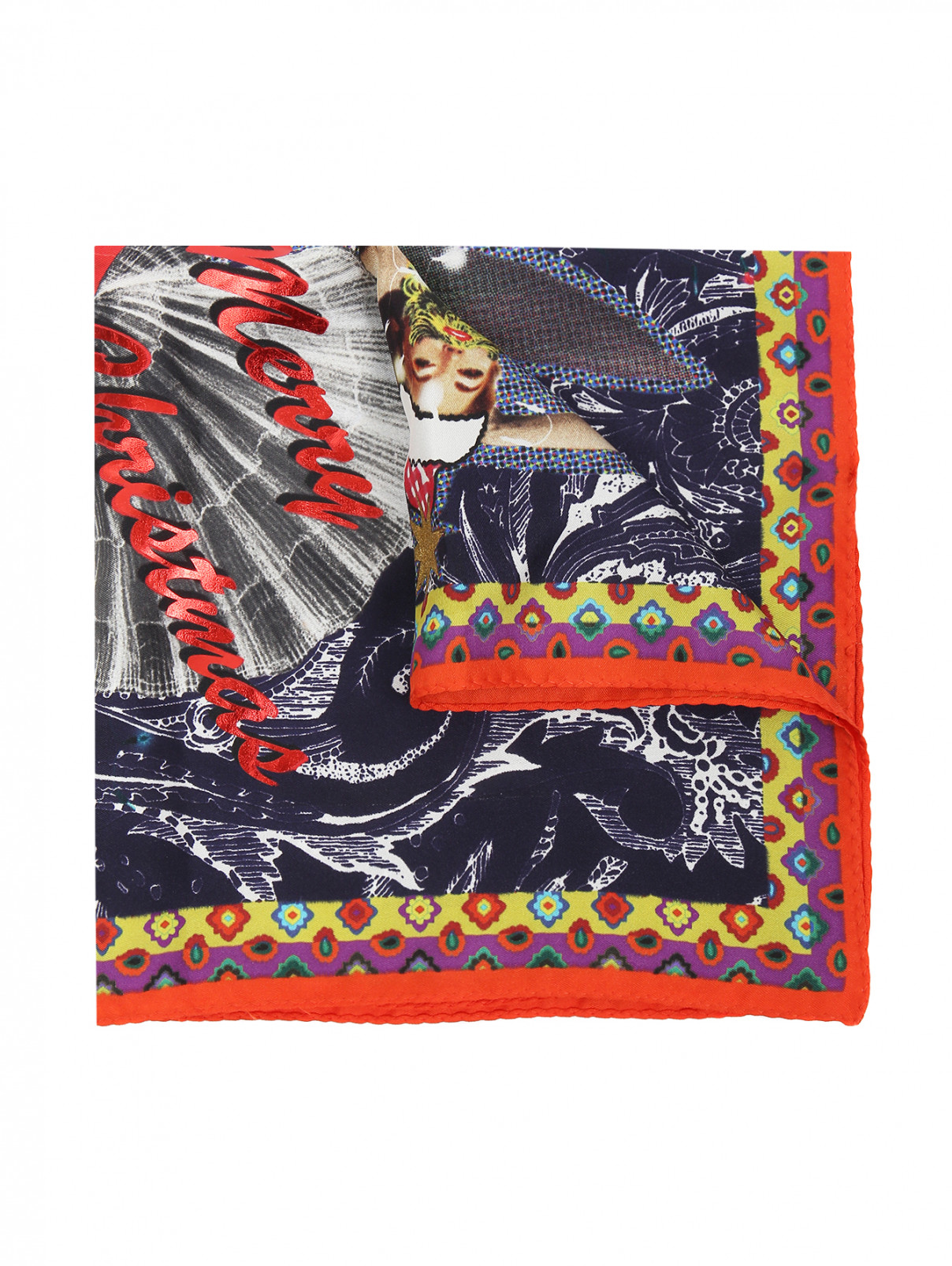 Платок из шелка с узором "пейсли" Etro  –  Общий вид  – Цвет:  Мультиколор