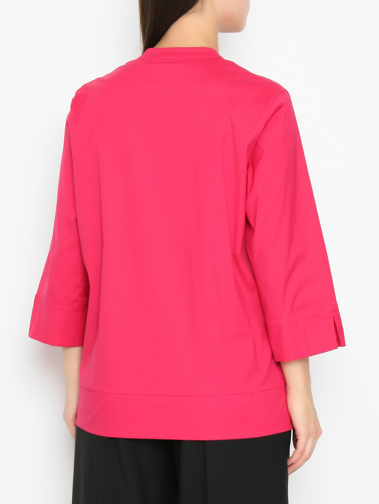 Рубашка из смешанного хлопка на пуговицах Marina Rinaldi  –  МодельВерхНиз1  – Цвет:  Фиолетовый