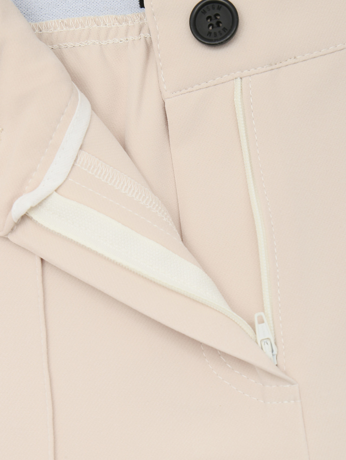 Укороченные брюки с боковыми карманами MSGM  –  Деталь1  – Цвет:  Бежевый