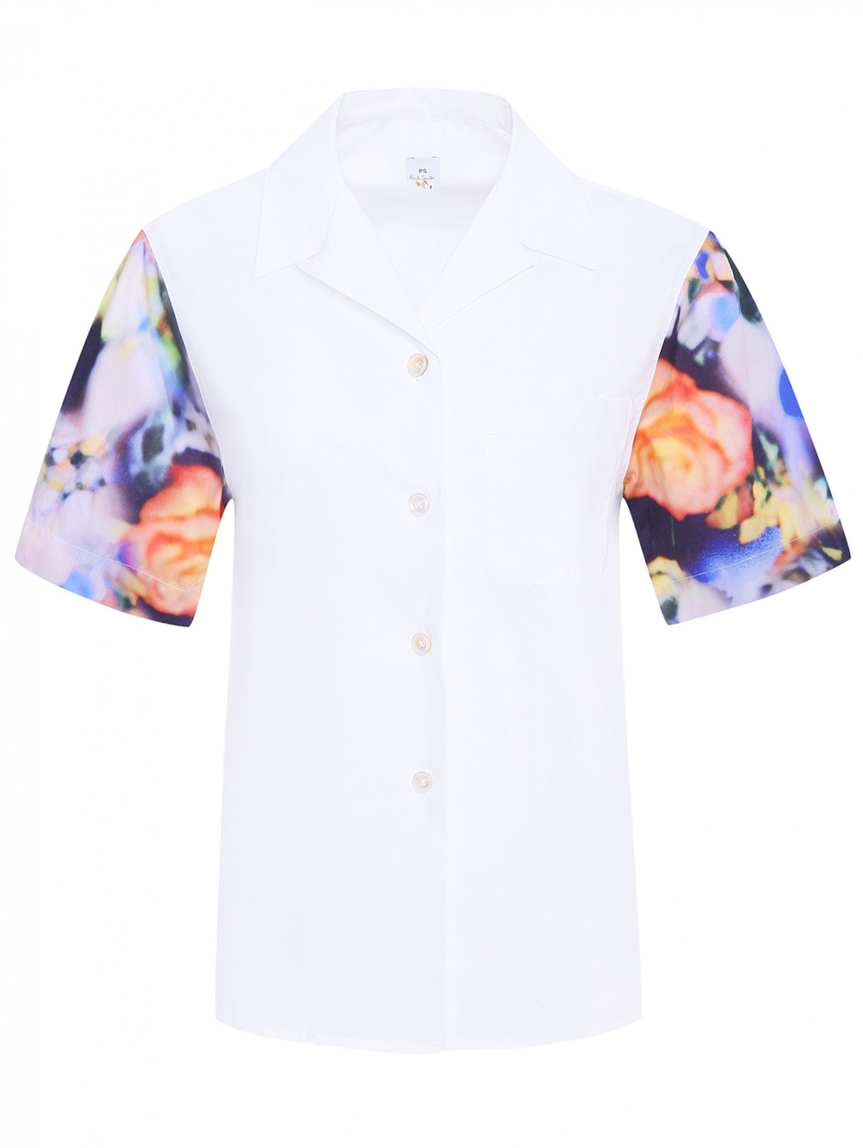 Рубашка из хлопка с коротким рукавом Paul Smith  –  Общий вид  – Цвет:  Белый