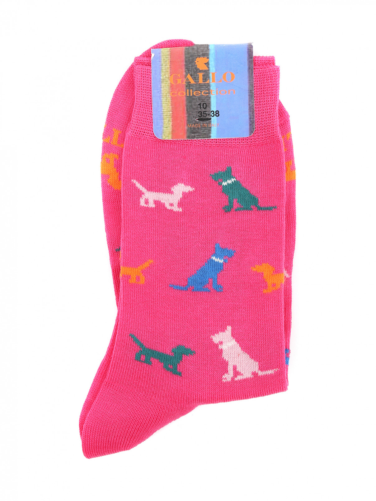 Носки из хлопка с узором Gallo  –  Общий вид  – Цвет:  Розовый