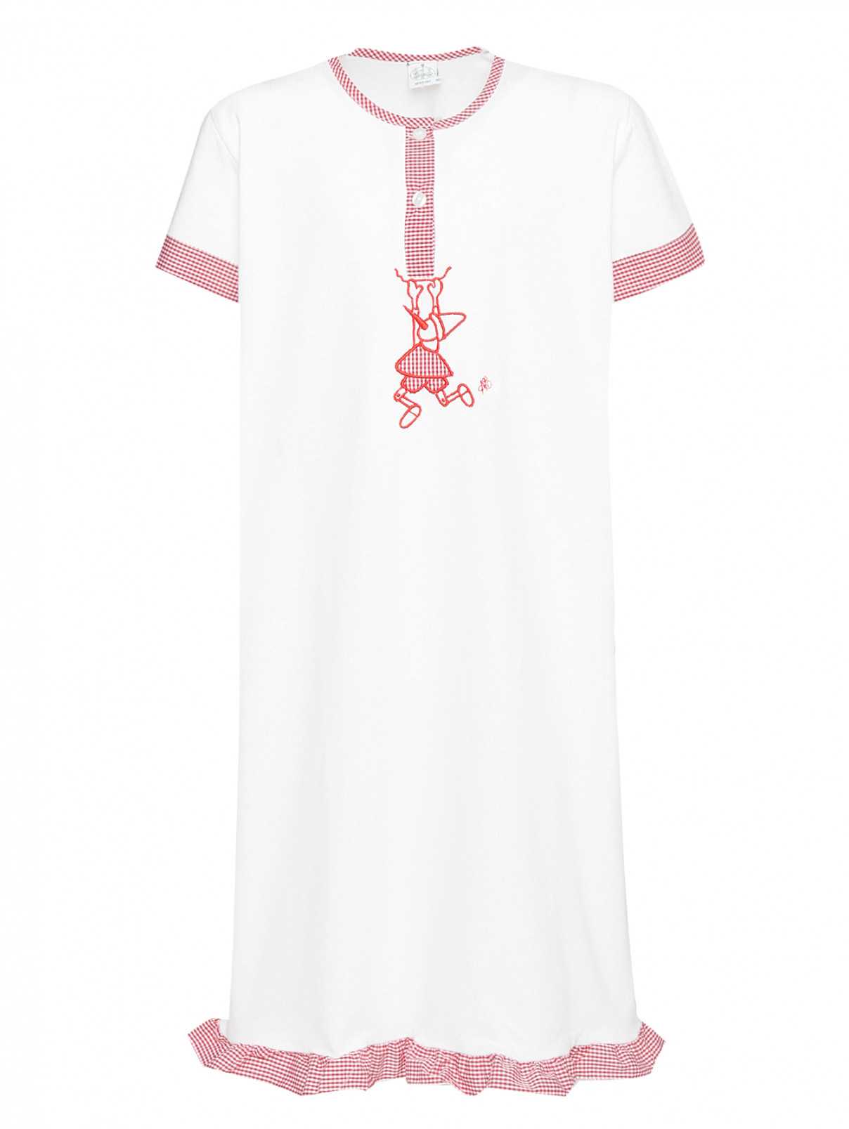 Ночная сорочка из хлопка с вышивкой Giottino  –  Общий вид  – Цвет:  Белый