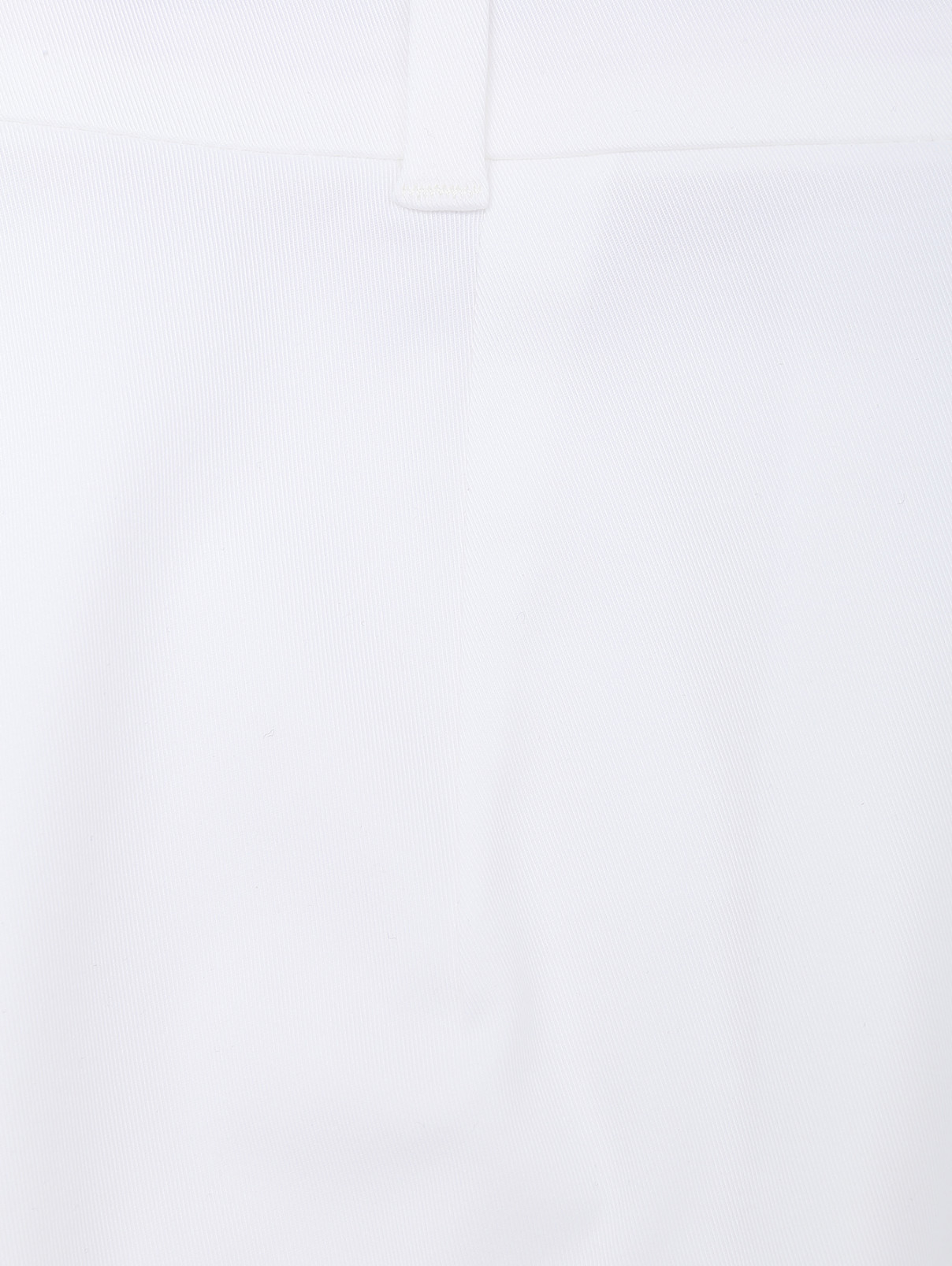 Хлопковые однотонные брюки Max Mara  –  Деталь1  – Цвет:  Белый