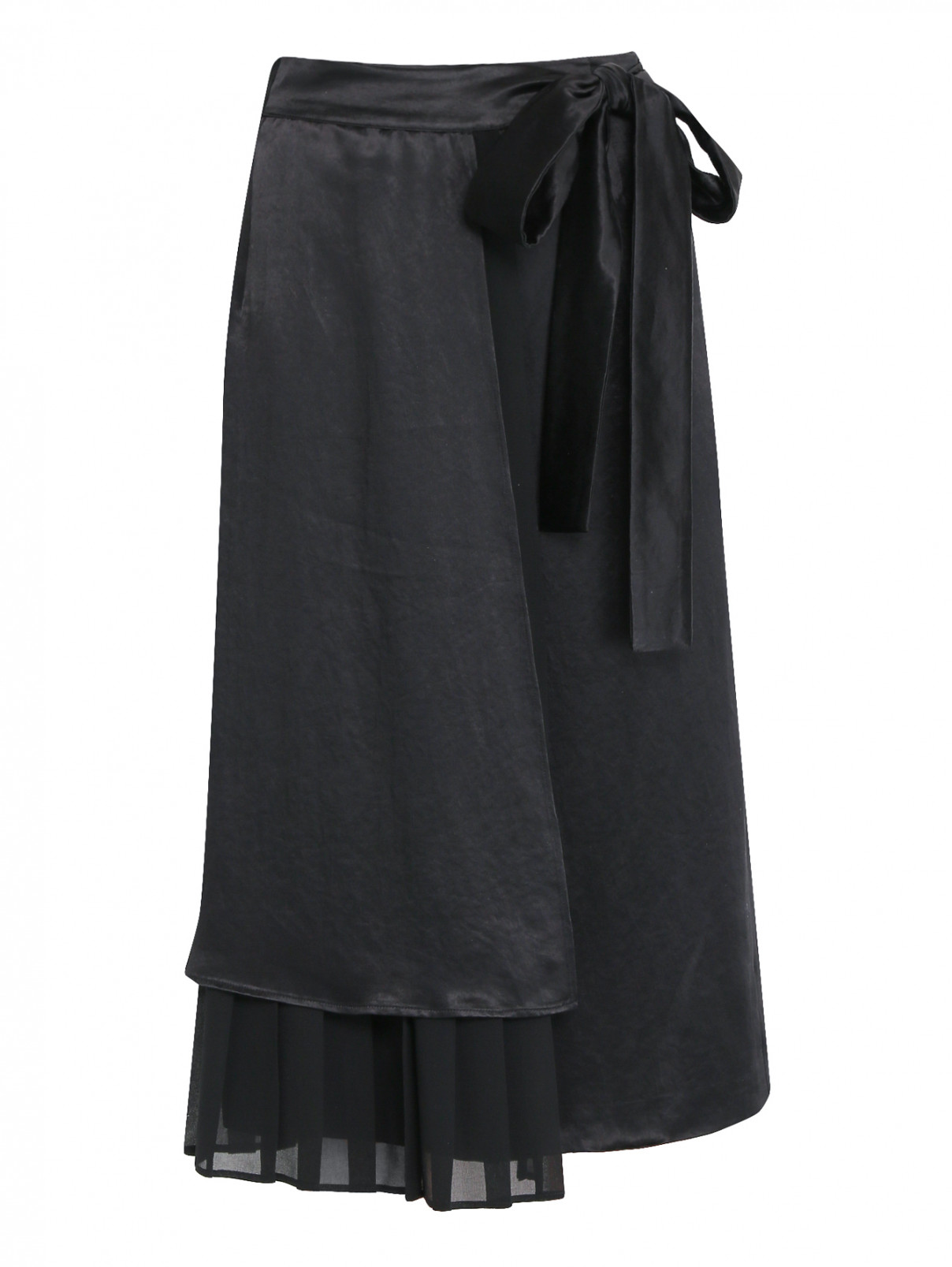 Укороченные брюки свободного кроя Max&Co  –  Общий вид  – Цвет:  Черный