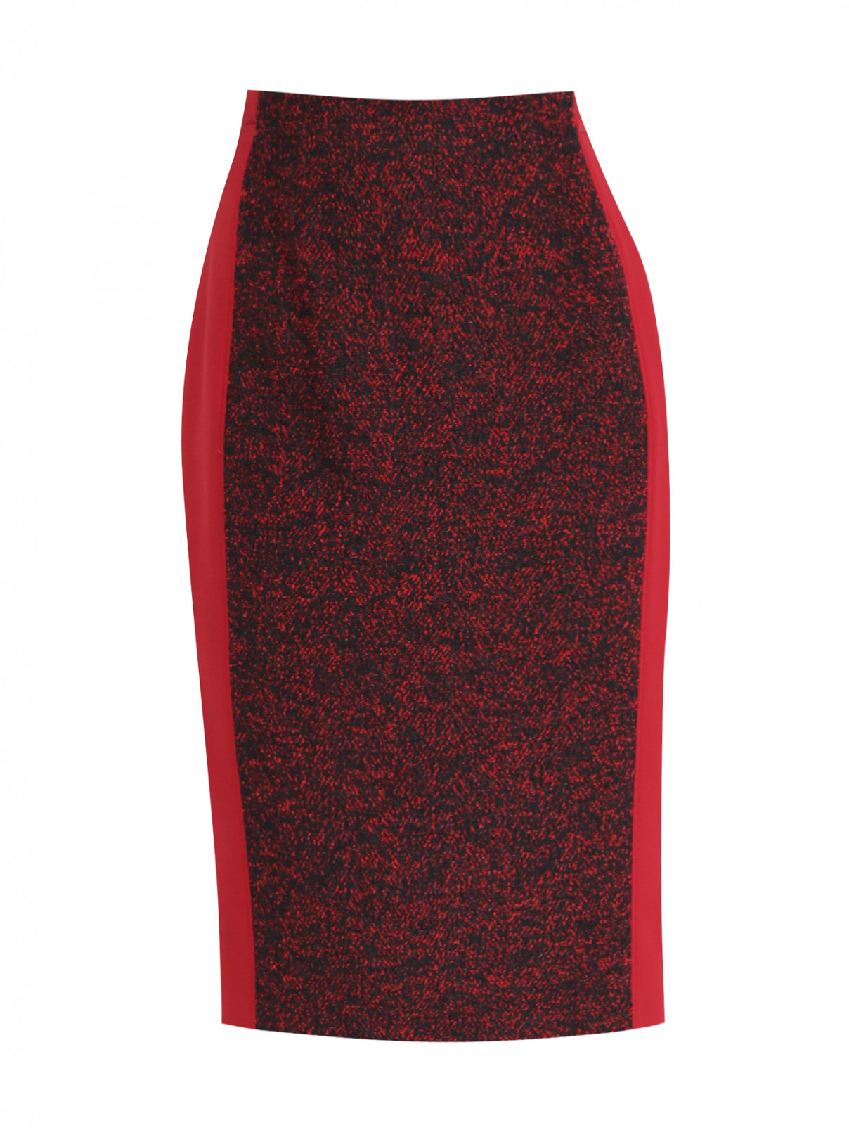 Юбка из смешанной шерсти с разрезом Marina Rinaldi  –  Общий вид  – Цвет:  Красный