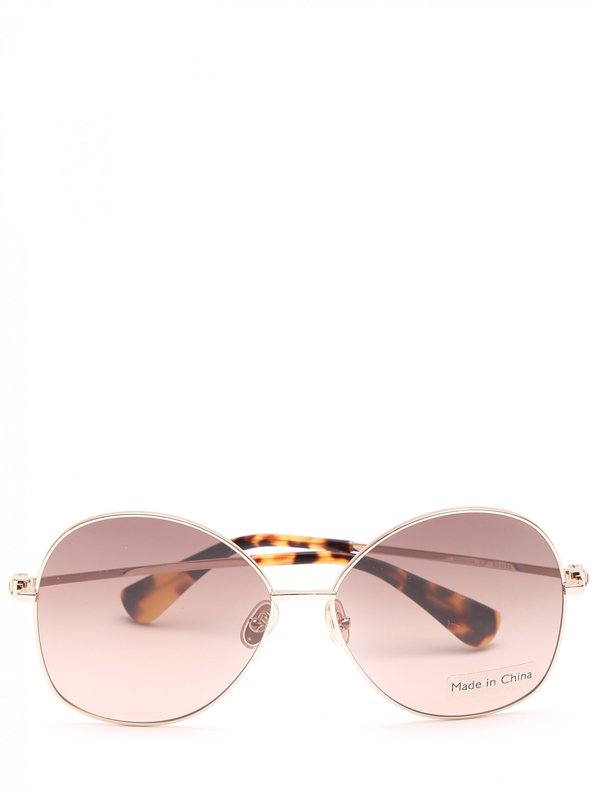 Солнцезащитные очки в оправе из металла Max Mara  –  Общий вид  – Цвет:  Золотой