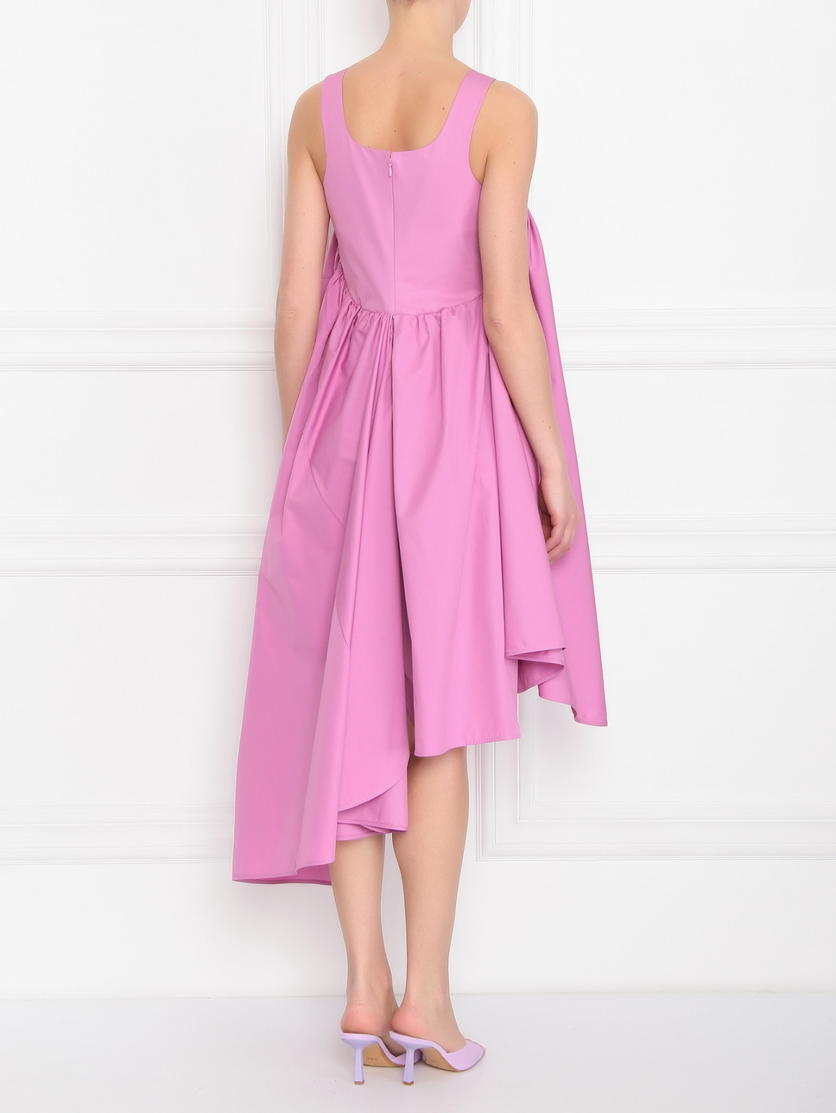 Платье из хлопка свободного кроя Nina Ricci  –  МодельВерхНиз1  – Цвет:  Розовый