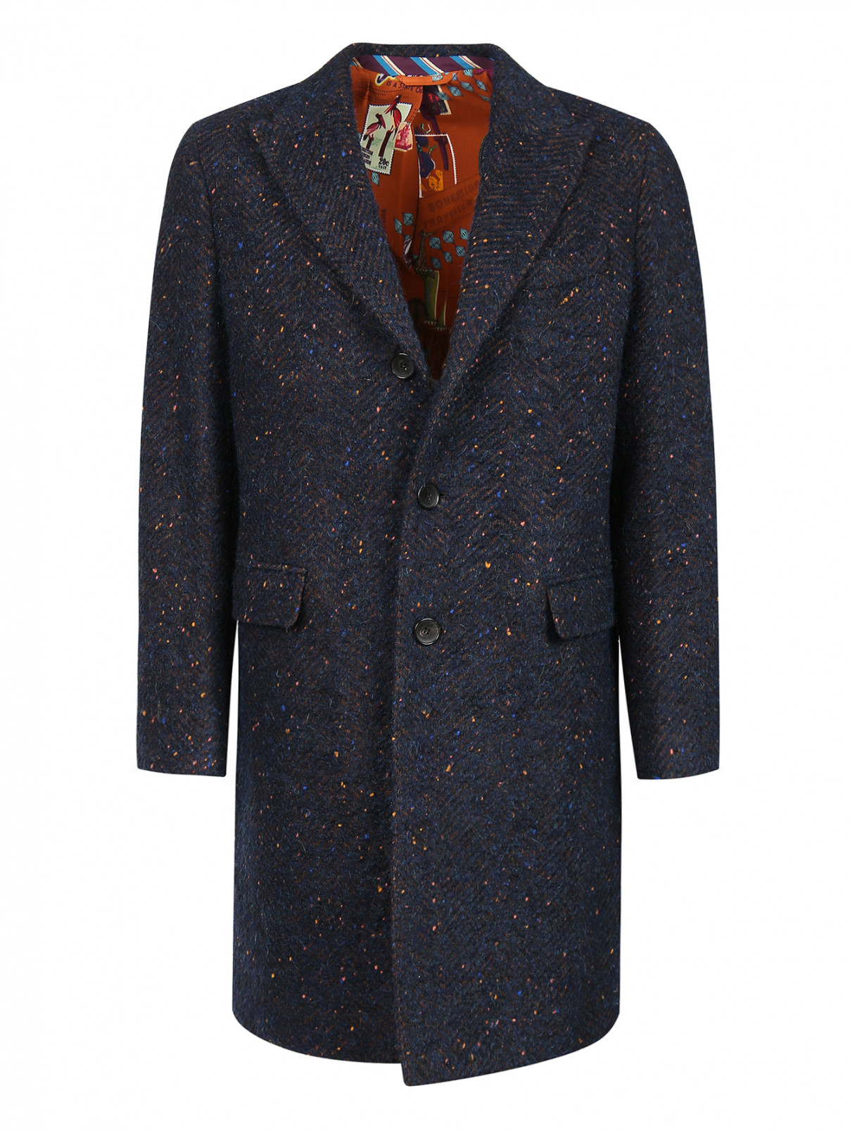 Пальто из шерсти Etro  –  Общий вид  – Цвет:  Синий