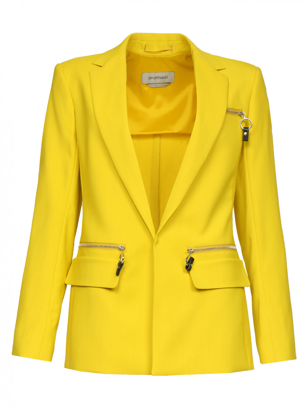Жакет без застежки с боковыми карманами Sportmax  –  Общий вид  – Цвет:  Желтый
