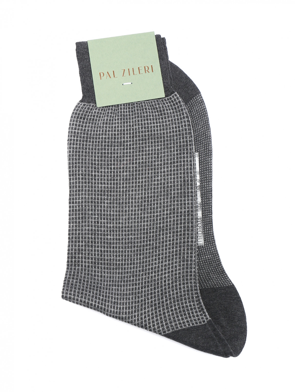 Носки из хлопка с узором Pal Zileri  –  Общий вид  – Цвет:  Серый