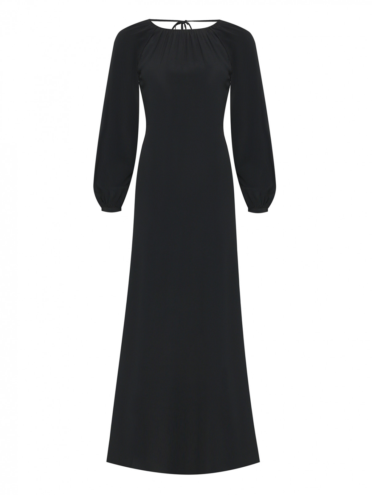 Платье-макси с открытой спиной Semicouture  –  Общий вид  – Цвет:  Черный
