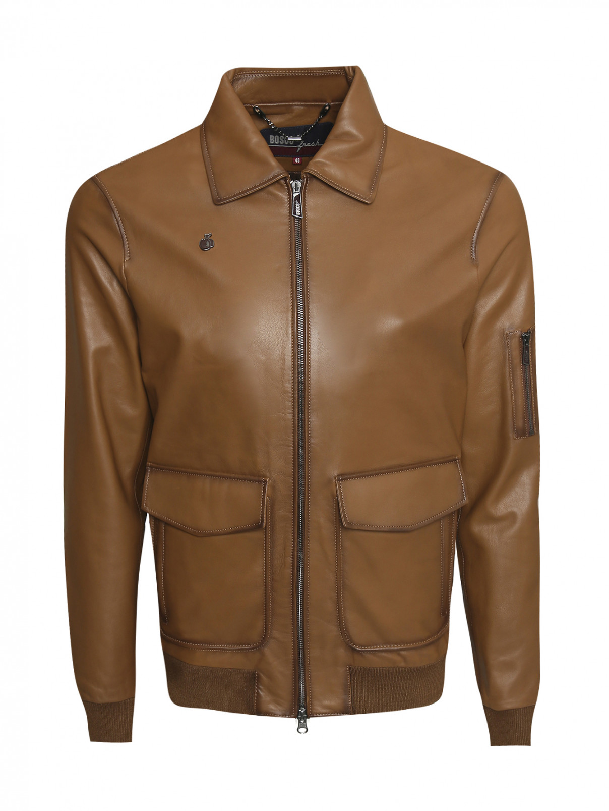 Куртка из кожи BOSCO  –  Общий вид  – Цвет:  Коричневый