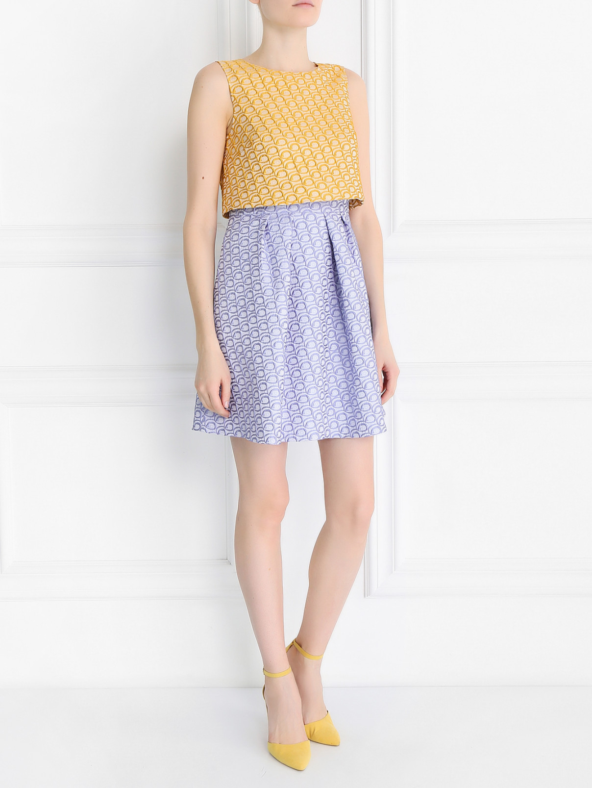 Платье-мини из фактурной ткани с узором Max&Co  –  Модель Общий вид  – Цвет:  Мультиколор