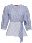 Блуза из хлопка с узором полоска Max&Co  –  Общий вид